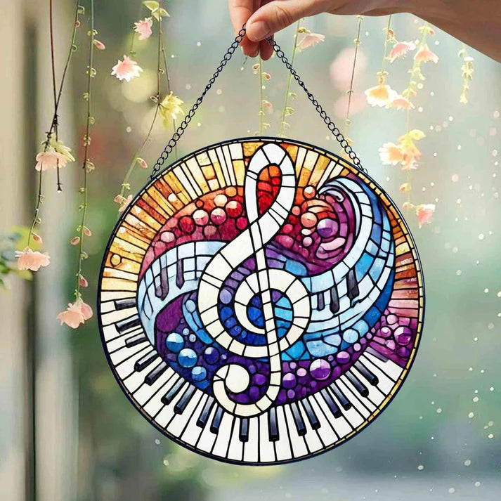 Custom Music Teacher Stained Glass Suncatcher, Teacher Music Gift
