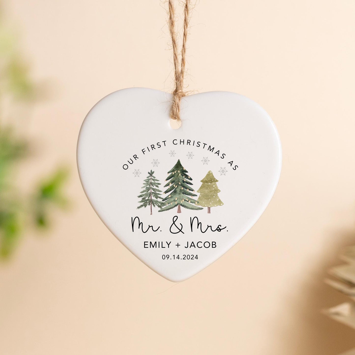 Our First Christmas As Mr and Mrs Ornament, First Christmas Married Ornament, Personalized Married Christmas Ornament, Marriage Gift - product image 2