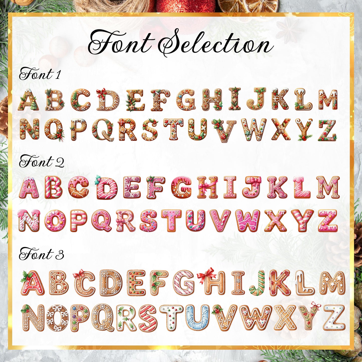 Custom Gingerbread Alphabet Ornaments, Personalised Christmas Decorations, Christmas Baubles, Christmas Name Tags, Kids Christmas Gifts - product image 5