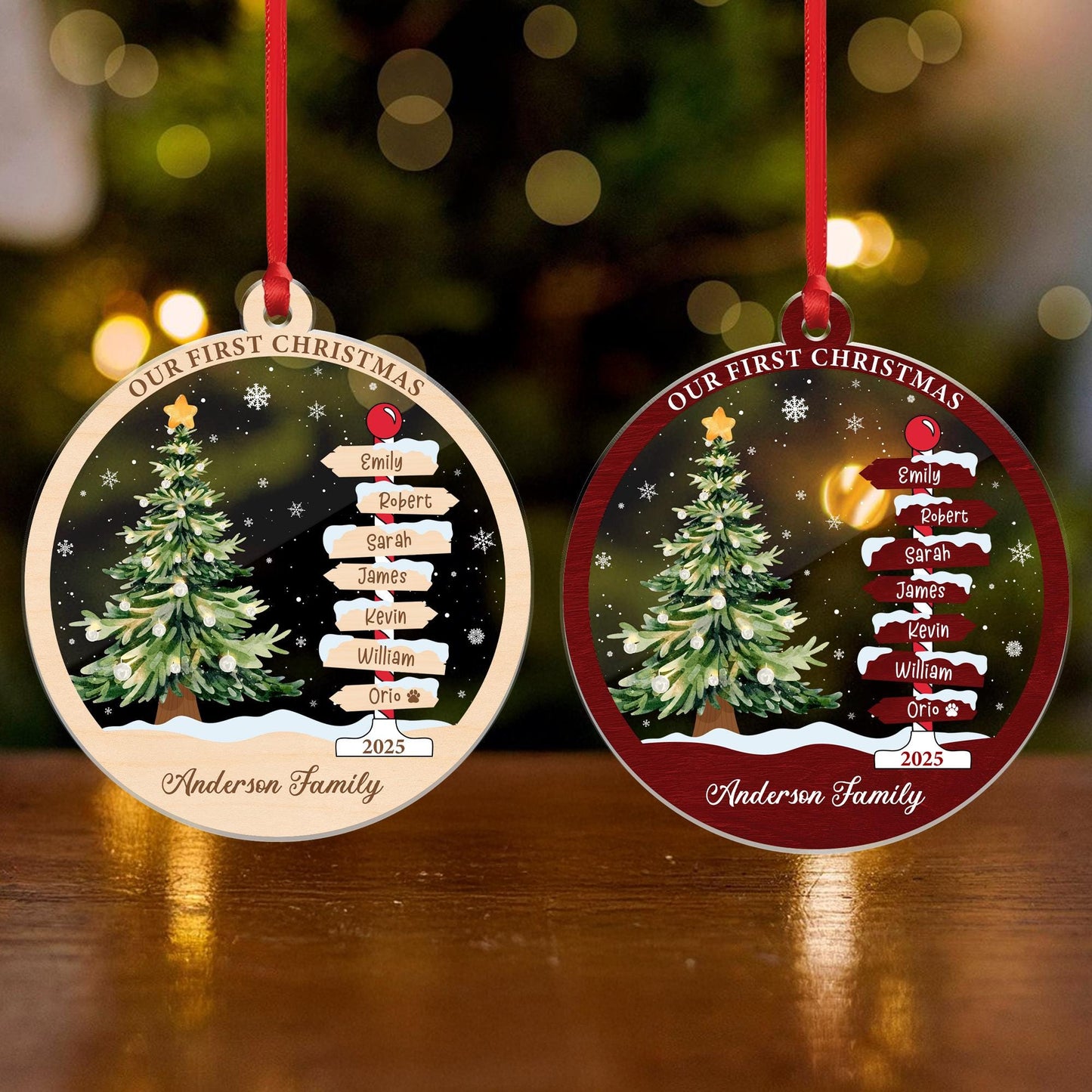 Family Name Christmas Tree Ornaments, Personalized Family Name Ornament, Christmas Tree Ornament Family Names 2026, Holiday Keepsake - product image 12