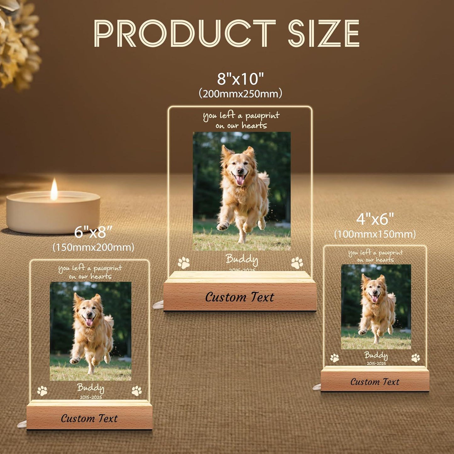 Personalized Dog Memorial Gifts for Loss of Pet, In Memory of Pet Picture Night Light, Custom LED Acrylic Plaque, Sympathy Remembrance Gifts - product image 7