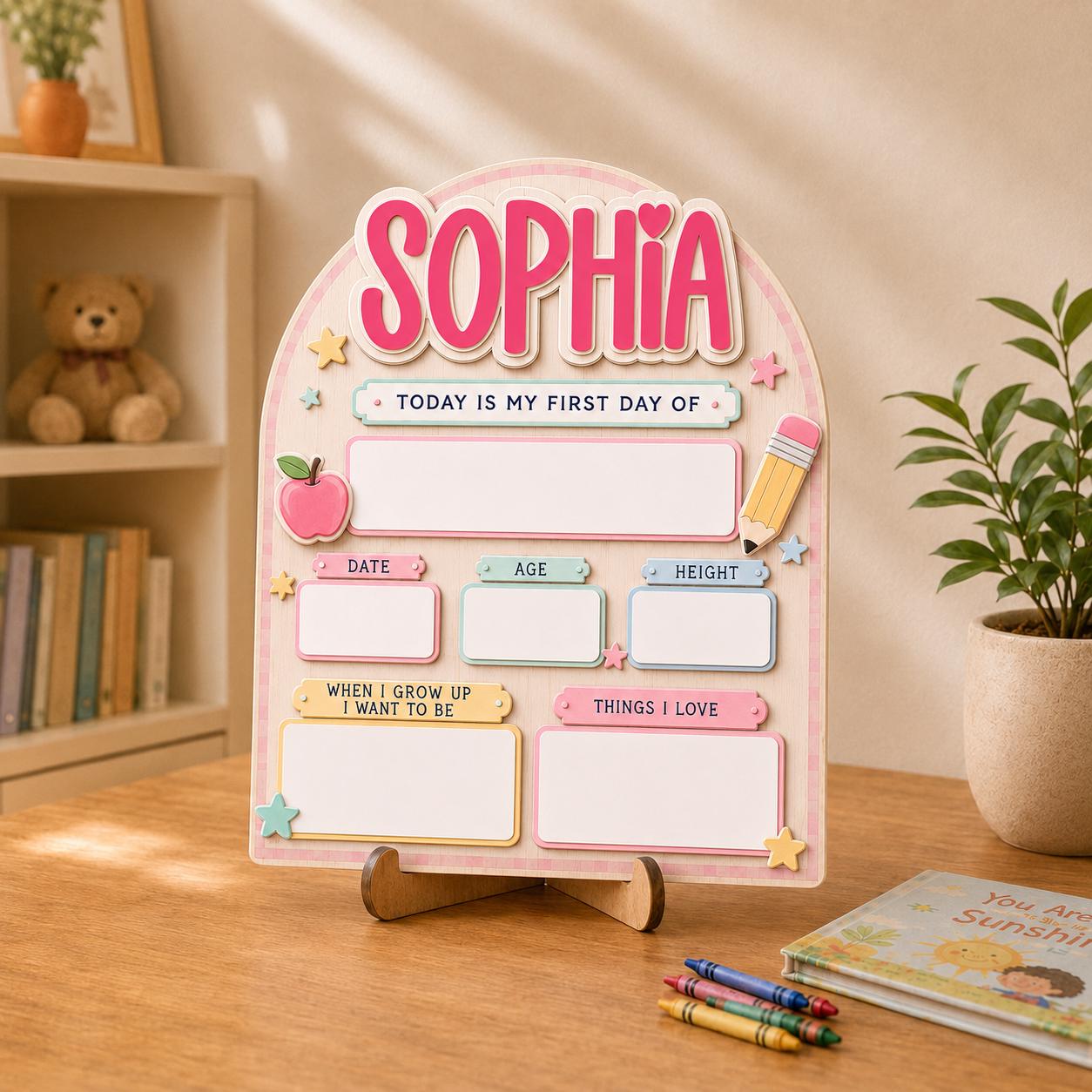 Custom Back to School Sign, First Day of School Board, Preschool Kindergarten Photo Prop, Last Day School Keepsake - product image 14