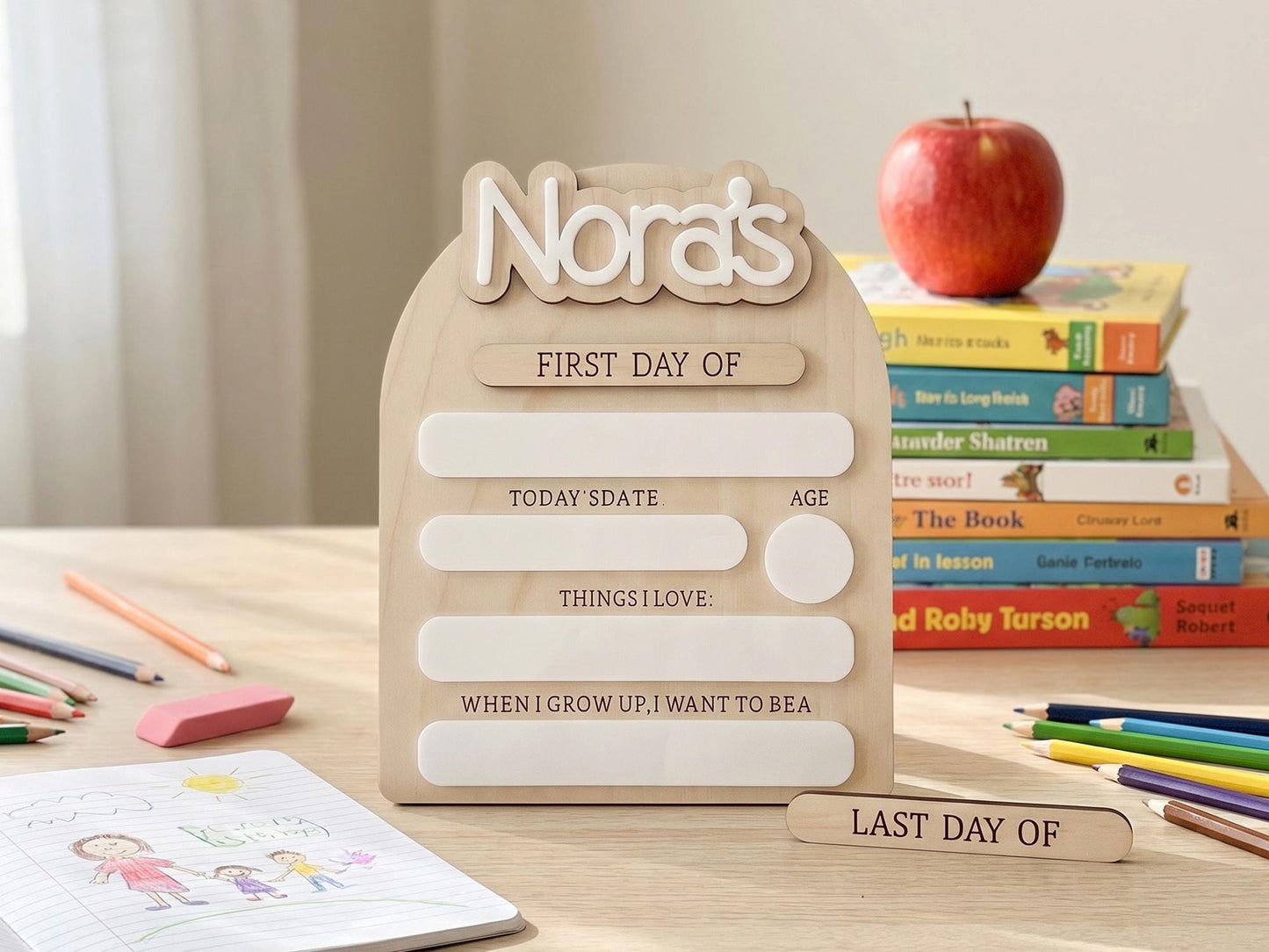 Reusable First Day of School Board, 1st Day of School Sign, Last Day of School Sign,Custom Name Sign,Preschool Back To School Dry Erase Sign - product image 14