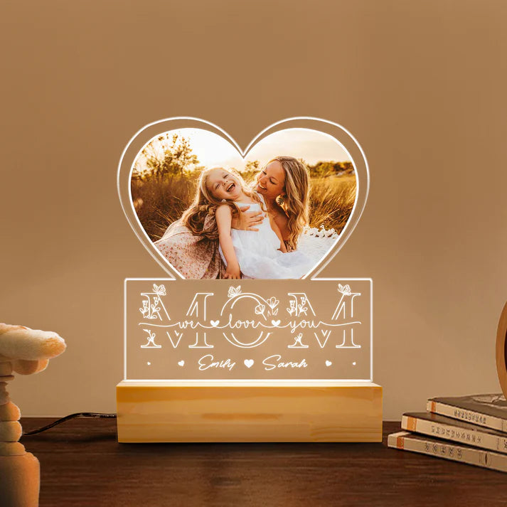 Mom Night Light with Personalized Name and Photo – Thoughtful Gift for Mother's Day, Birthday, or Holiday Celebration