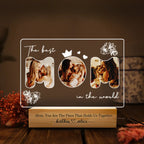 Personalized Picture Frames with Photo, Custom Acrylic Plaque Photo Frame with Night Light, Personalized Gifts for Mom from Daughter, Son, Kids