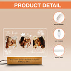 Personalized Picture Frames with Photo, Custom Acrylic Plaque Photo Frame with Night Light, Personalized Gifts for Mom from Daughter, Son, Kids
