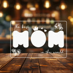 Personalized Picture Frames with Photo, Custom Acrylic Plaque Photo Frame with Night Light, Personalized Gifts for Mom from Daughter, Son, Kids