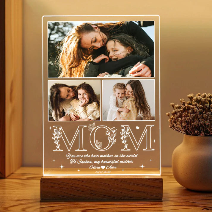 Custom Photo Mom Night Light – A Heartfelt Gift for the Best Mom from Daughter, Perfect for Mother’s Day, Birthday, or Christmas