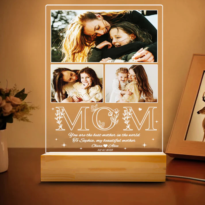Custom Photo Mom Night Light – A Heartfelt Gift for the Best Mom from Daughter, Perfect for Mother’s Day, Birthday, or Christmas