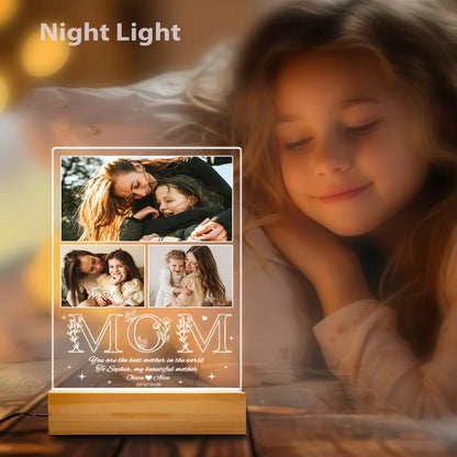 Custom Photo Mom Night Light – A Heartfelt Gift for the Best Mom from Daughter, Perfect for Mother’s Day, Birthday, or Christmas