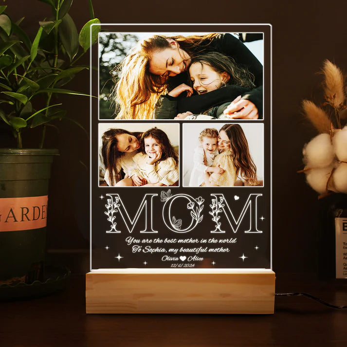 Custom Photo Mom Night Light – A Heartfelt Gift for the Best Mom from Daughter, Perfect for Mother’s Day, Birthday, or Christmas
