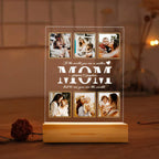 Personalized Mom Night Light With Photo, Custom Acrylic Frame Gift for Mother's Day or Birthday From Daughter or Son