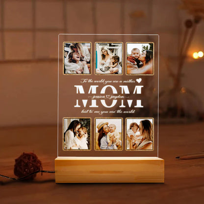 Personalized Mom Night Light With Photo, Custom Acrylic Frame Gift for Mother's Day or Birthday From Daughter or Son