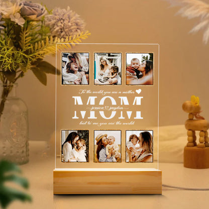 Personalized Mom Night Light With Photo, Custom Acrylic Frame Gift for Mother's Day or Birthday From Daughter or Son