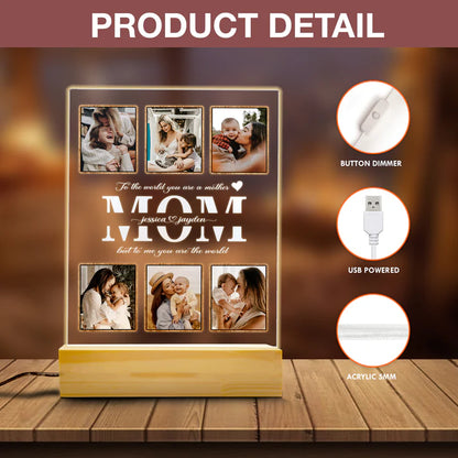 Personalized Mom Night Light With Photo, Custom Acrylic Frame Gift for Mother's Day or Birthday From Daughter or Son