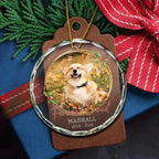 Custom Photo Forever Loved Memorial - Personalized Circle Glass Ornament