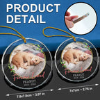 Custom Photo Forever Loved Memorial - Personalized Circle Glass Ornament