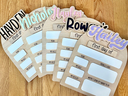 First Day of School Sign Personalized Interchangeable Names Back to school board Reusable White Board Dry Erase Back to School Sign - product image 9