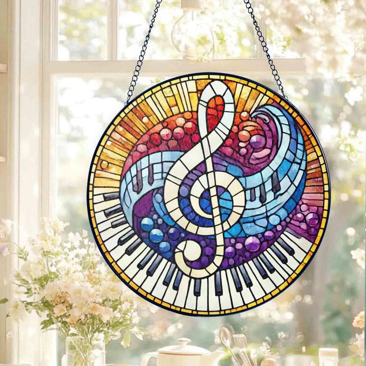 Custom Music Teacher Stained Glass Suncatcher, Teacher Music Gift From Student, Back To School, Teacher Gift, Windown Hanging Classroom Gift