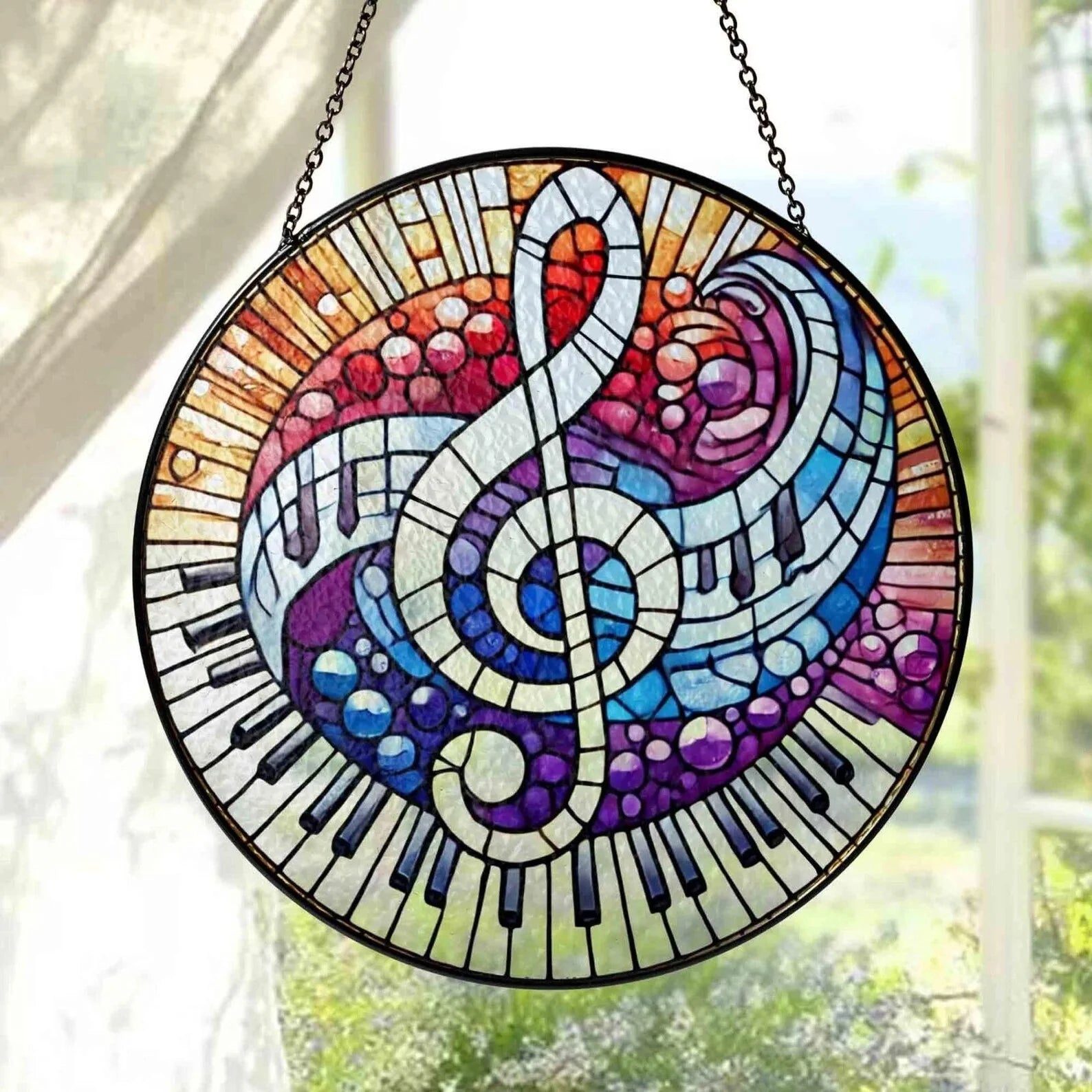 Custom Music Teacher Stained Glass Suncatcher, Teacher Music Gift From Student, Back To School, Teacher Gift, Windown Hanging Classroom Gift