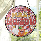 Custom Disco ball Stained Glass Suncatcher, Teacher Appreciation Gift From Student, Back To School, Teacher Gift, Window Hanging Classroom