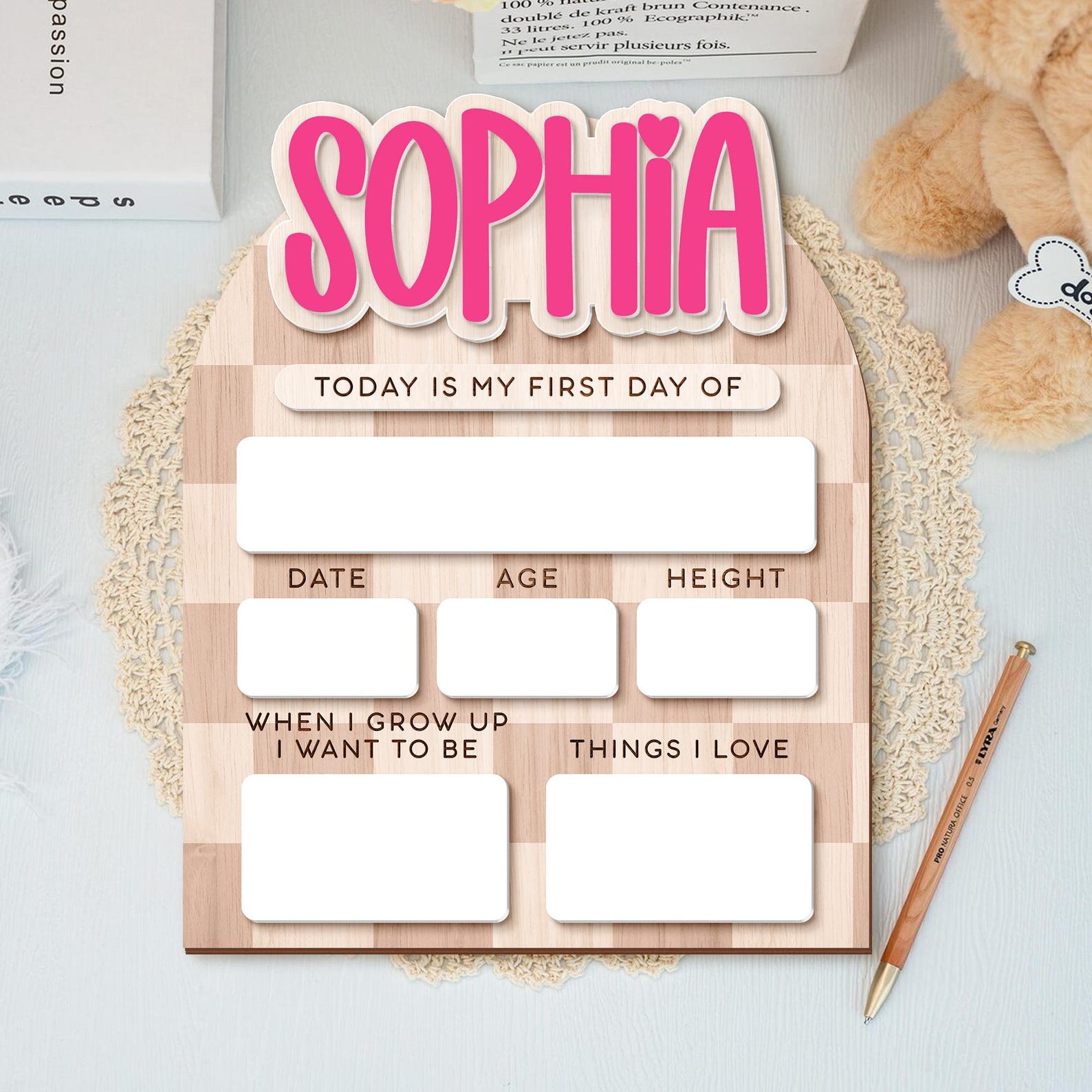 Custom First Day of School Sign, Back to School Board, Preschool Kindergarten 1st Day of School Sign, Last Day of School Keepsake - product image 11