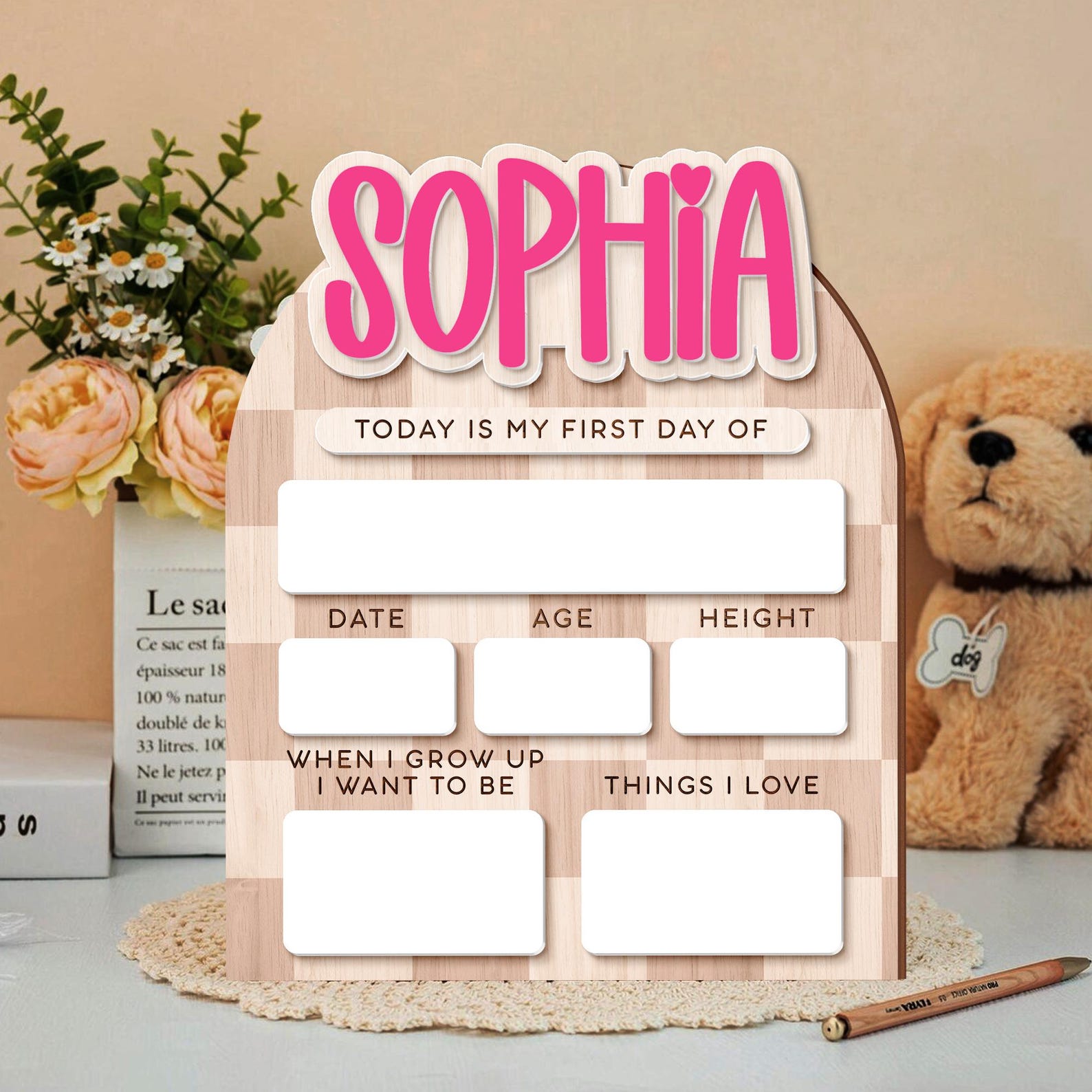 Custom First Day of School Sign, Back to School Board, Preschool Kindergarten 1st Day of School Sign, Last Day of School Keepsake - product image 10