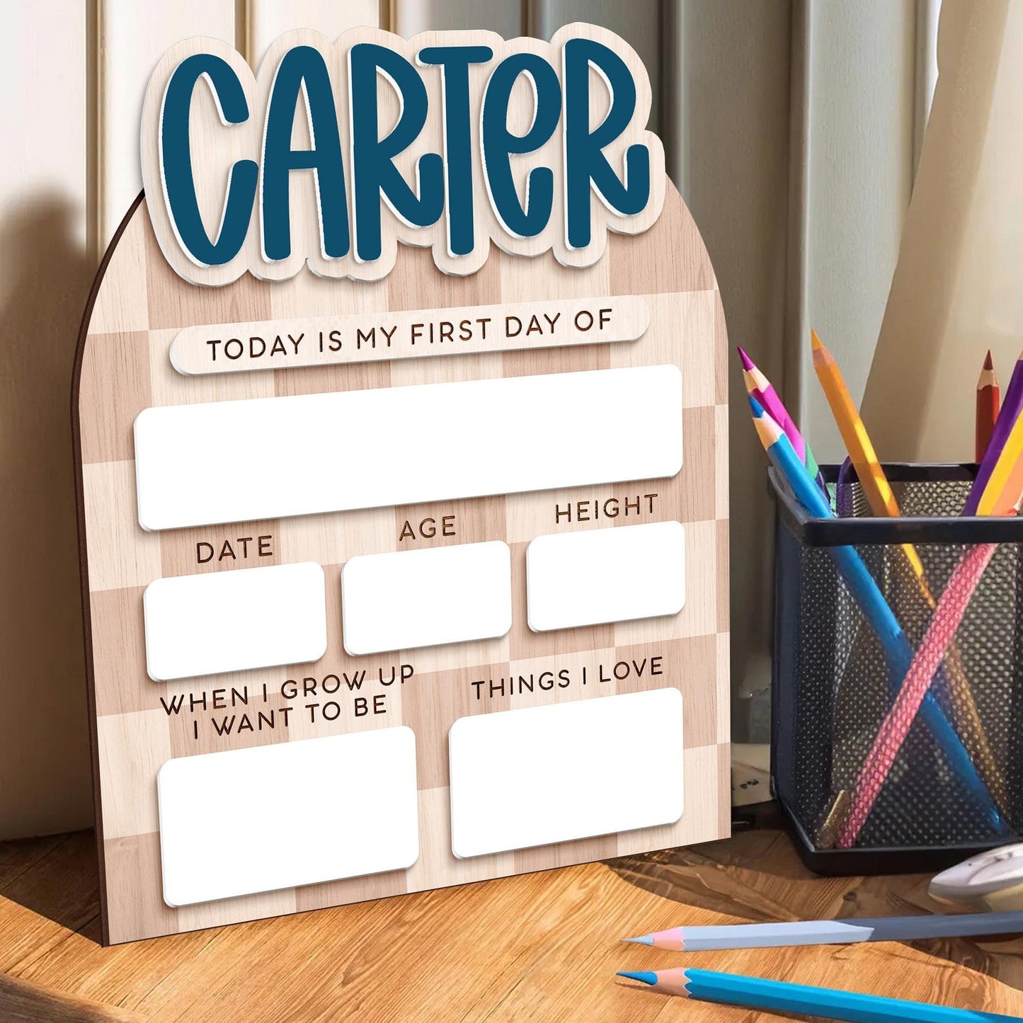 Custom First Day of School Sign, Back to School Board, Preschool Kindergarten 1st Day of School Sign, Last Day of School Keepsake - product image 4