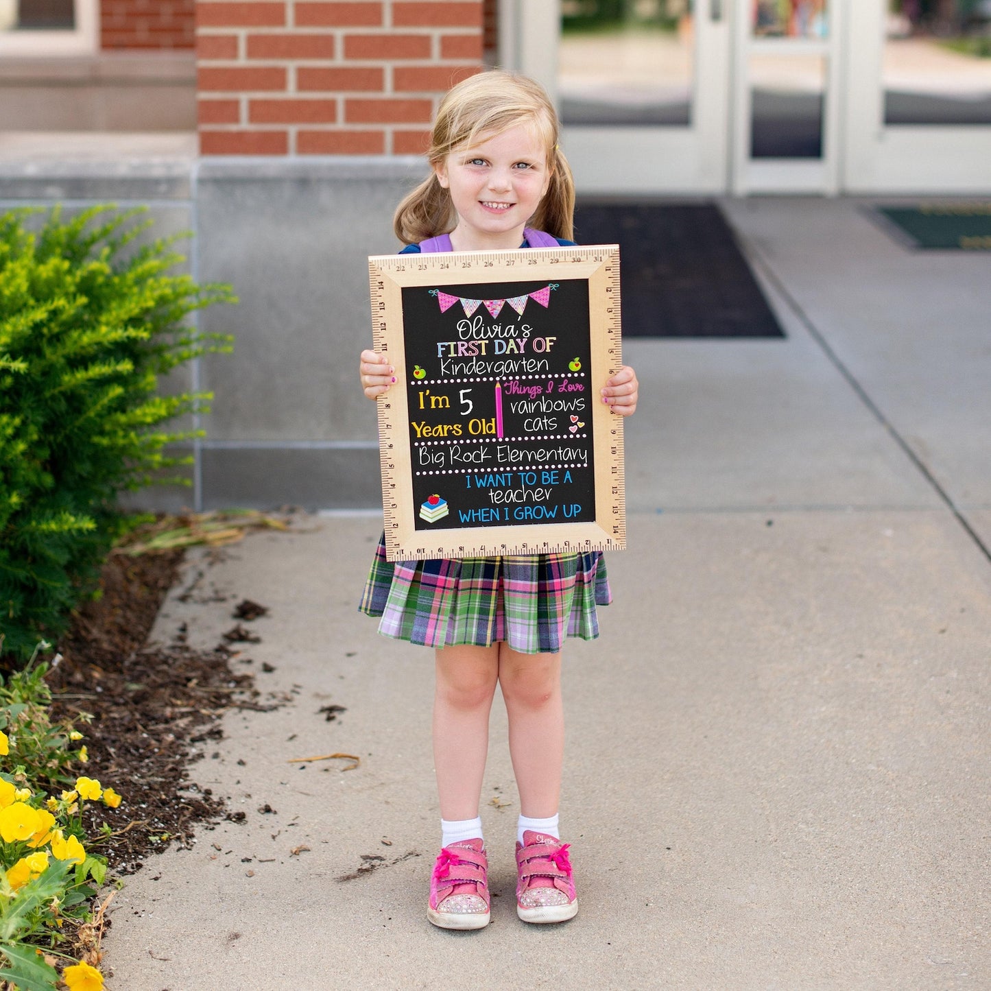First Day of School Sign, First Day of Kindergarten Sign, 1st Day of Preschool, Back to School Chalkboard, Reusable School Sign, 1st Day - product image 5