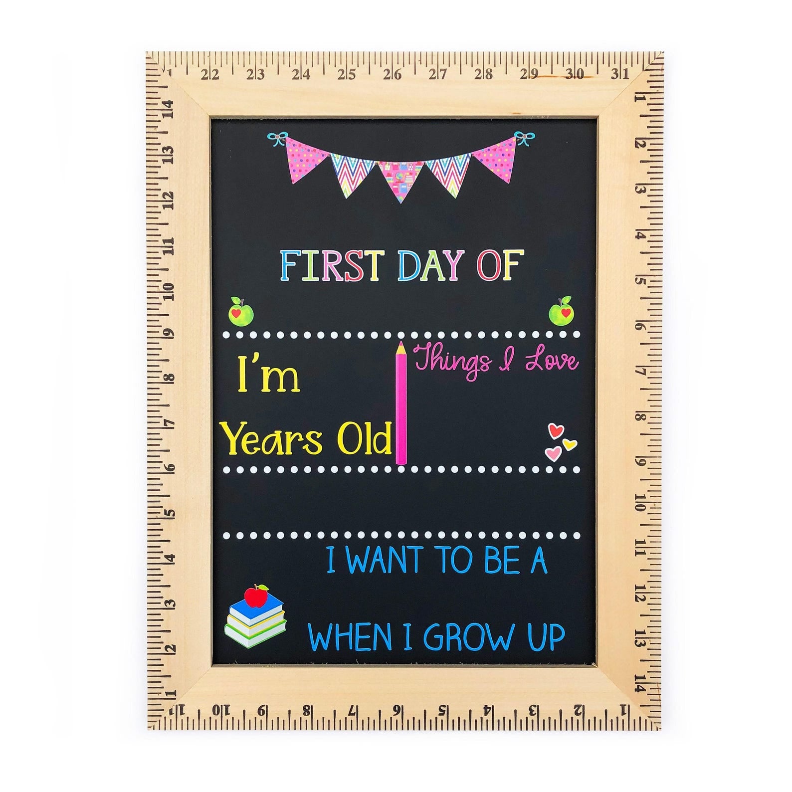 First Day of School Sign, First Day of Kindergarten Sign, 1st Day of Preschool, Back to School Chalkboard, Reusable School Sign, 1st Day - product image 6