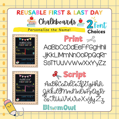 First Day of School Sign, First Day of Kindergarten, 1st Day of Preschool, Back to School Board, Reusable School Sign, Kids Chalkboard Prop - product image 5