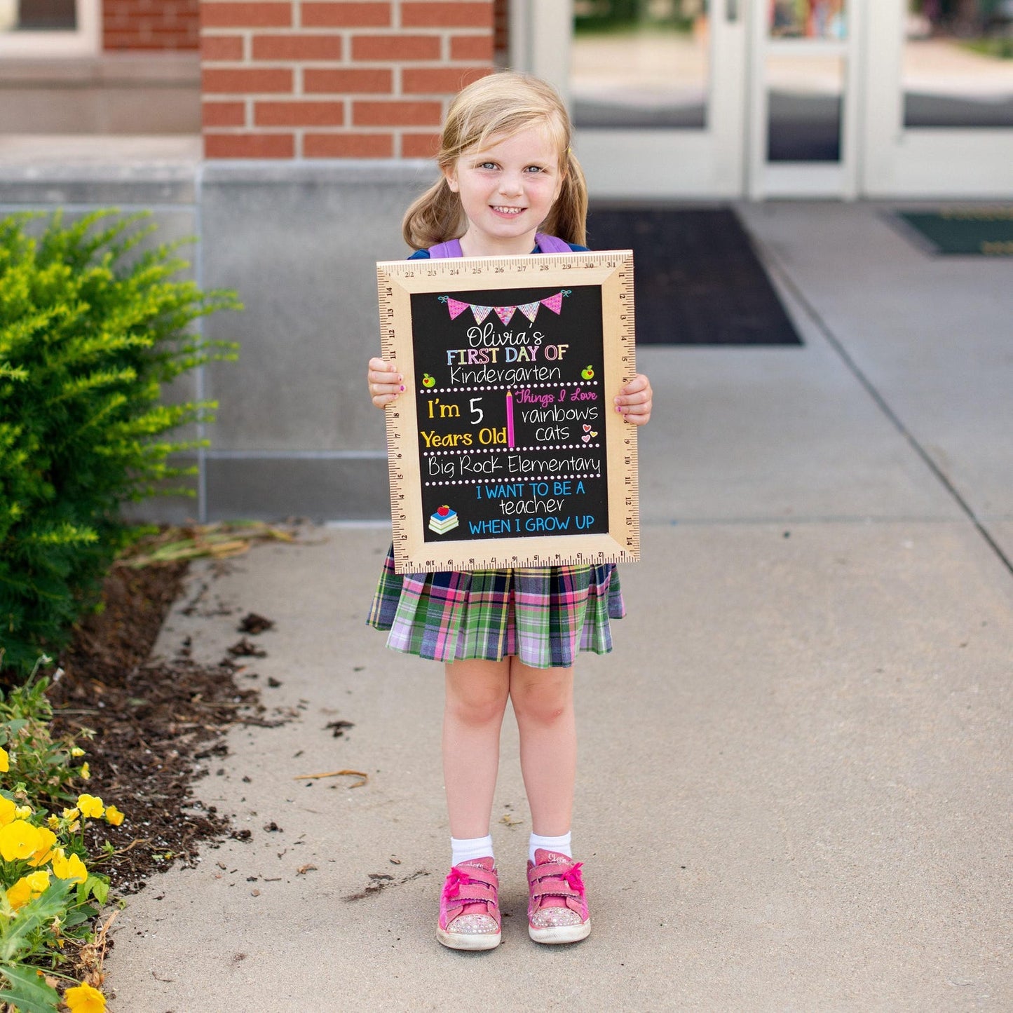 First Day of School Sign, First Day of Kindergarten, 1st Day of Preschool, Back to School Board, Reusable School Sign, Kids Chalkboard Prop - product image 6