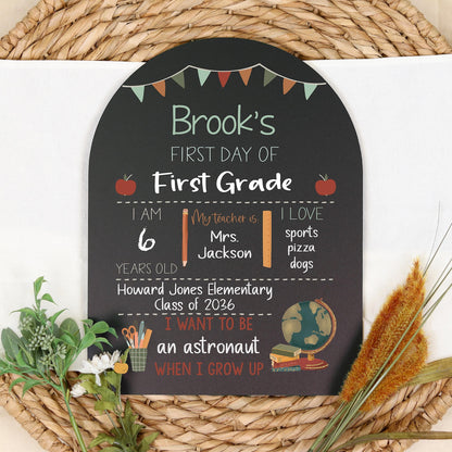 First Day of School Sign, Back to School Chalkboard, Reusable 1st Day Board, Last Day, Kindergarten, First Grade, Preschool, Ruler, BloomOwl - product image 3