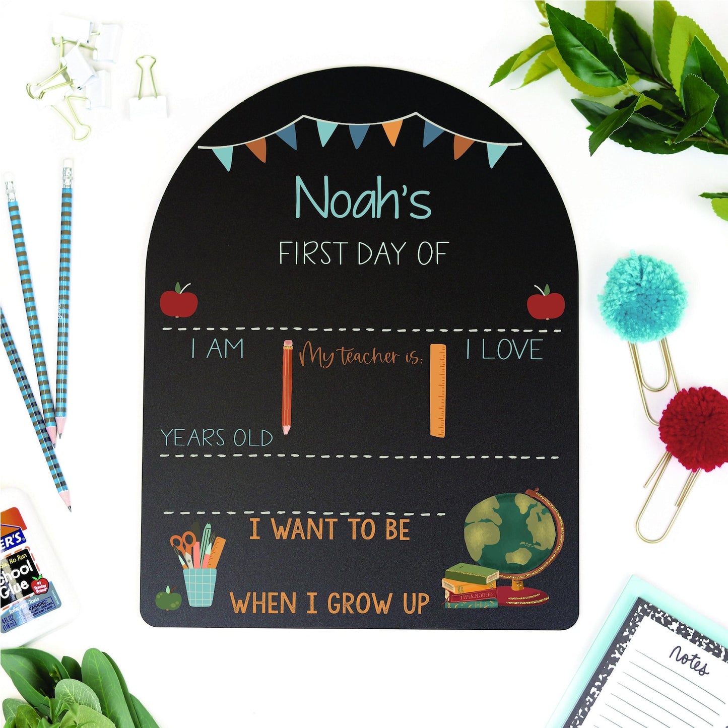 First Day of School Sign, Back to School Chalkboard, Reusable 1st Day Board, Last Day, Kindergarten, First Grade, Preschool, Ruler, BloomOwl - product image 9