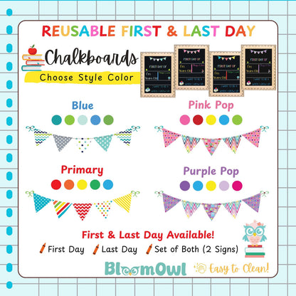 First Day of School Sign, First Day of Kindergarten Sign, 1st Day of Preschool, Back to School Chalkboard, Reusable School Sign, 1st Day - product image 3
