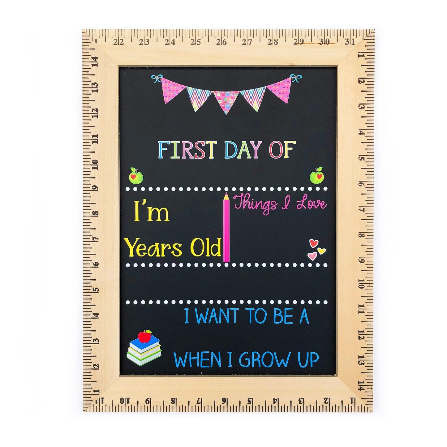 First Day of School Sign, First Day of Kindergarten, 1st Day of Preschool, Back to School Board, Reusable School Sign, Kids Chalkboard Prop - product image 2