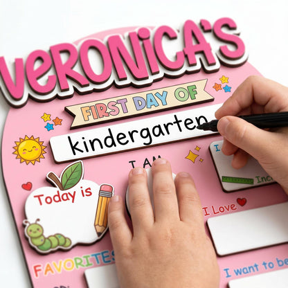Custom First Day of School Sign,Preschool Back to School Board Kid Gift,Kindergarten 1st Day of School Photo Prop,Last Day School Name Sign - product image 12