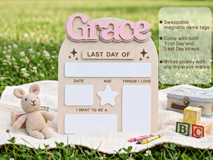Custom First Day of School Board, Preschool and Kindergarten Photo Prop, Back to School Sign for Kids, Personalized First Day Name Keepsake - product image 9