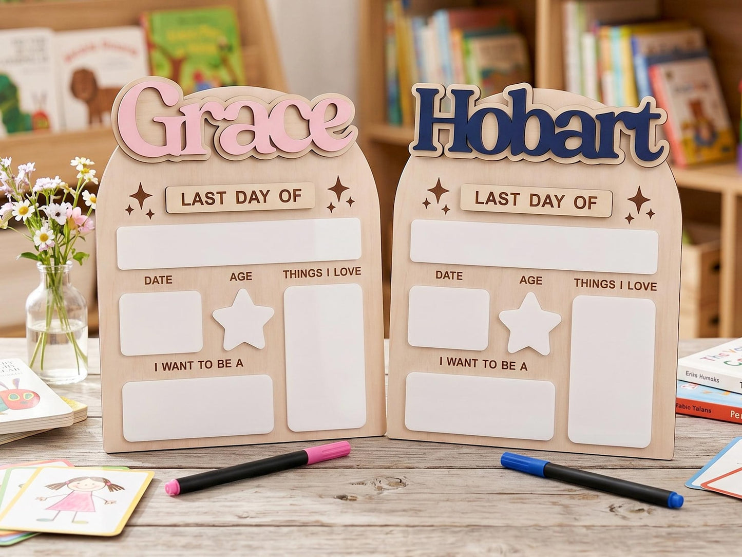Custom First Day of School Board, Preschool and Kindergarten Photo Prop, Back to School Sign for Kids, Personalized First Day Name Keepsake - product image 8