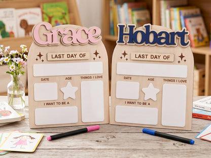Custom First Day of School Board, Preschool and Kindergarten Photo Prop, Back to School Sign for Kids, Personalized First Day Name Keepsake - product image 8