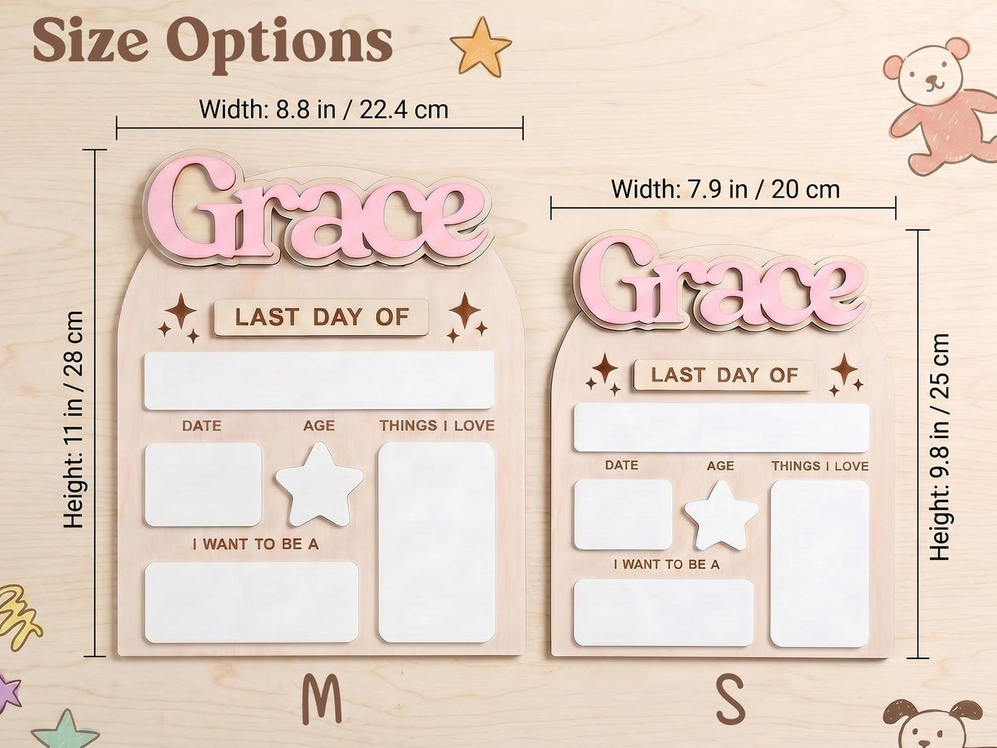 Custom First Day of School Board, Preschool and Kindergarten Photo Prop, Back to School Sign for Kids, Personalized First Day Name Keepsake - product image 5