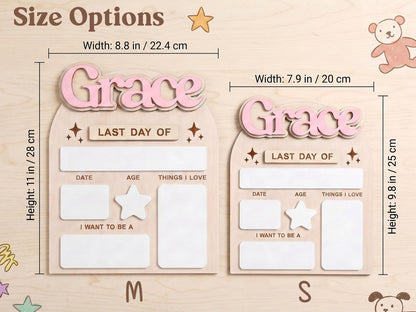 Custom First Day of School Board, Preschool and Kindergarten Photo Prop, Back to School Sign for Kids, Personalized First Day Name Keepsake - product image 5
