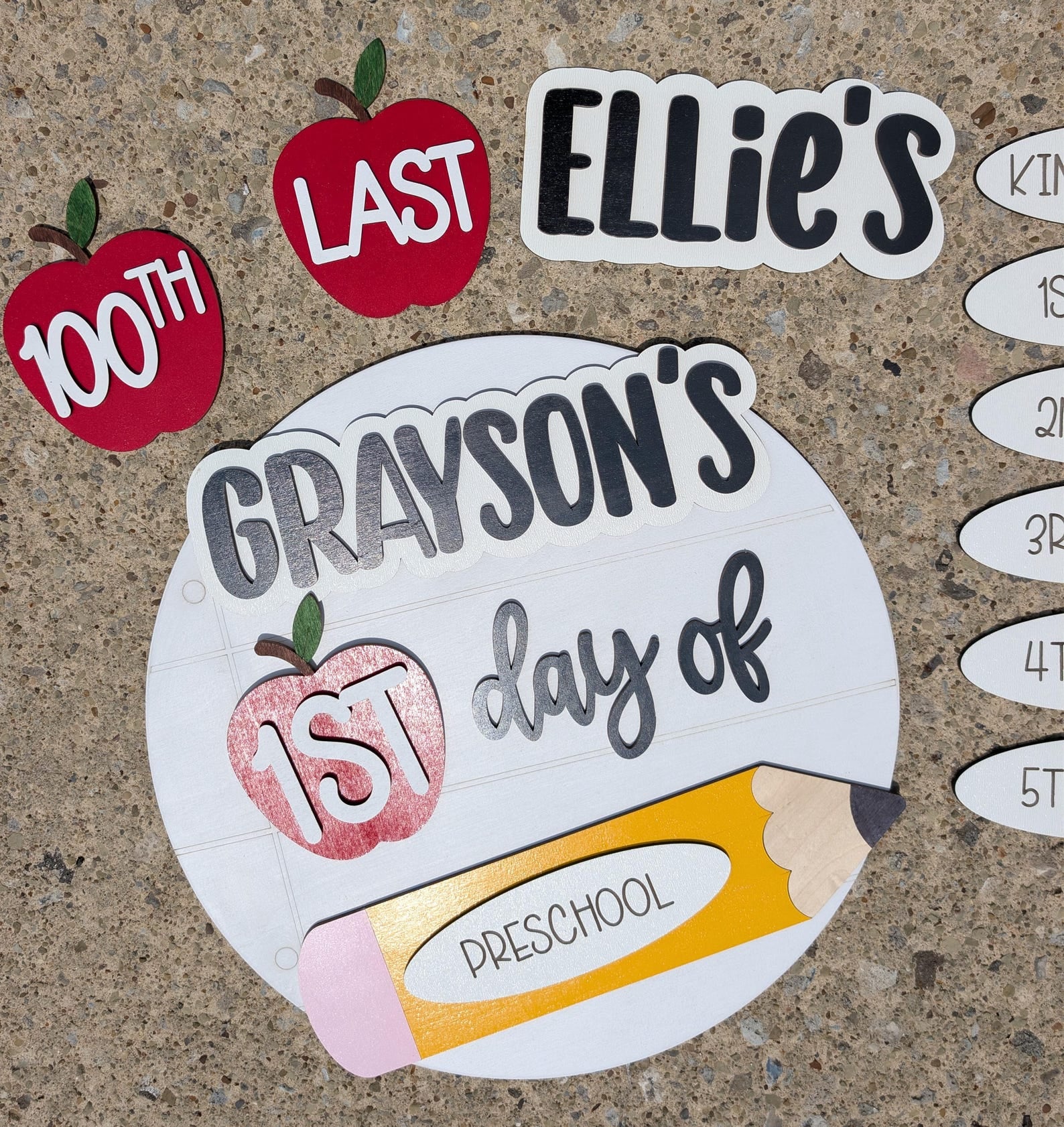 Interchangeable School Sign | First/Last/100th Day, All Grades (Personalized Name) - product image 2