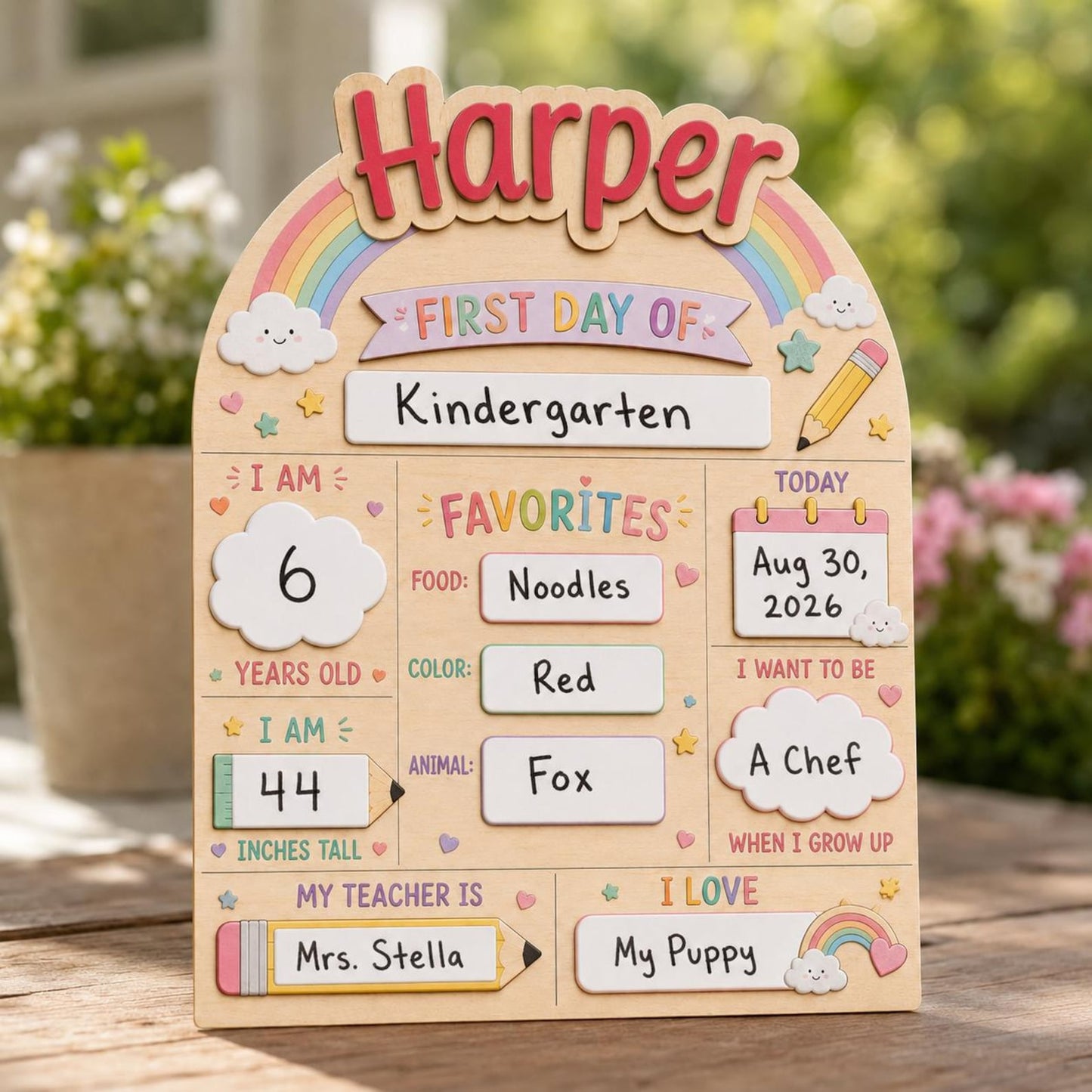 Personalized Wooden First Day Of School Sign, Reusable Photo Prop 1st Day Of School Board For Students - product image 6