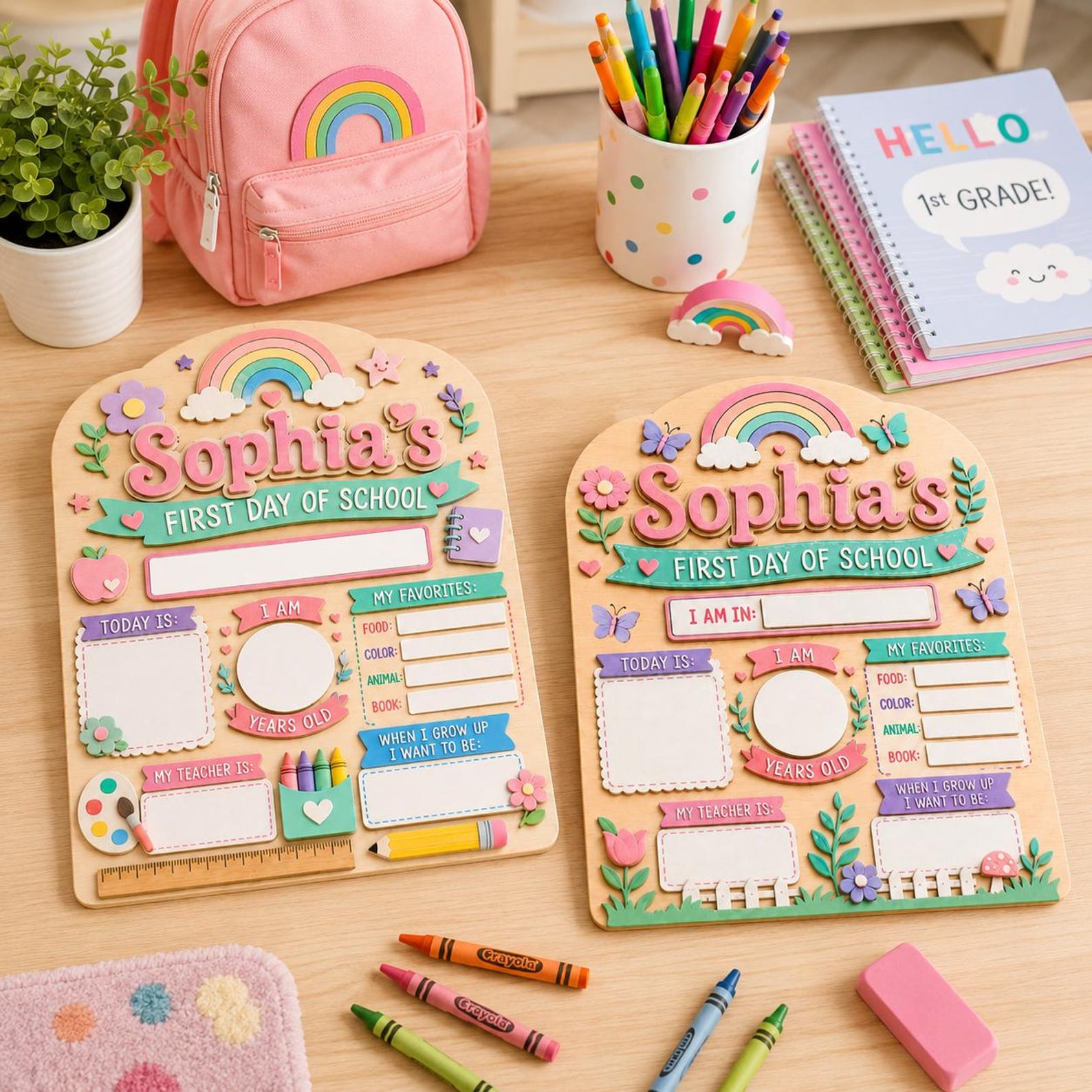 Personalized First Day of School Sign, Kids Photo Prop, Milestone Board, Back To school gift, New school gift - product image 5