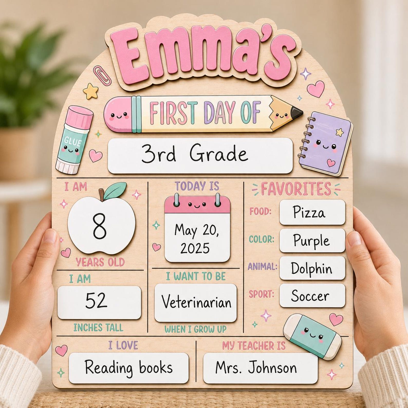 Customized First Day Of School Sign, First & Last Day of School Interchangeable Sign, Wooden 1st Day Of School Board Gift for Student - product image 7