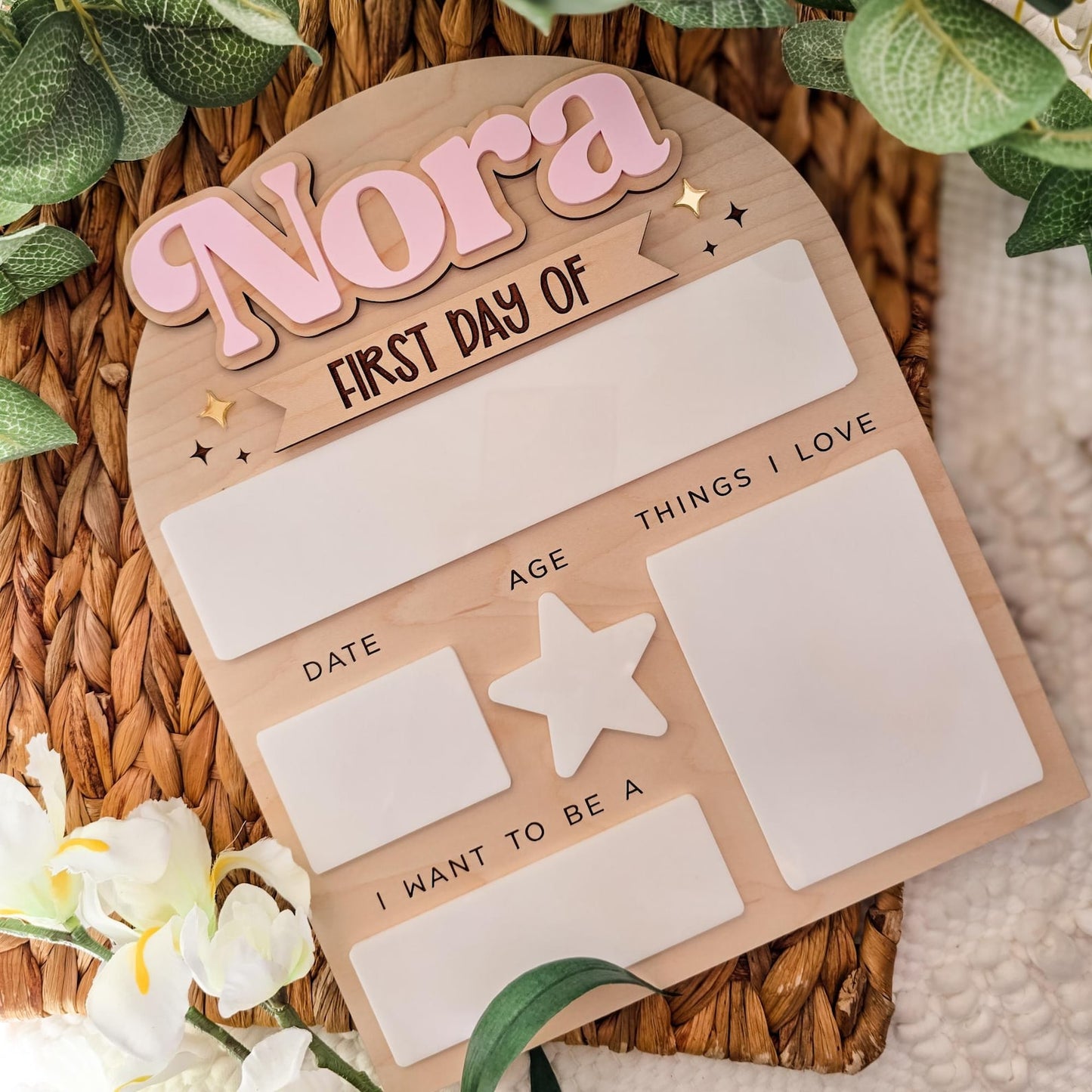 Personalized First Day of School Sign, Back to School Board, Reusable Back to School Sign, First Day of Preschool, Back to School Photo Prop - product image 3