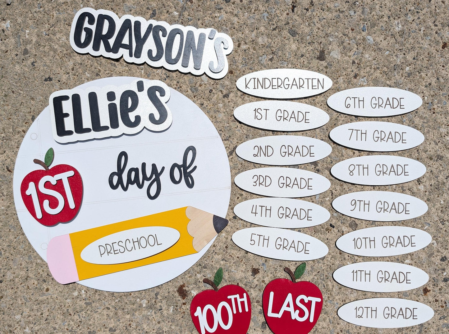 Interchangeable School Sign | First/Last/100th Day, All Grades (Personalized Name) - product image 4