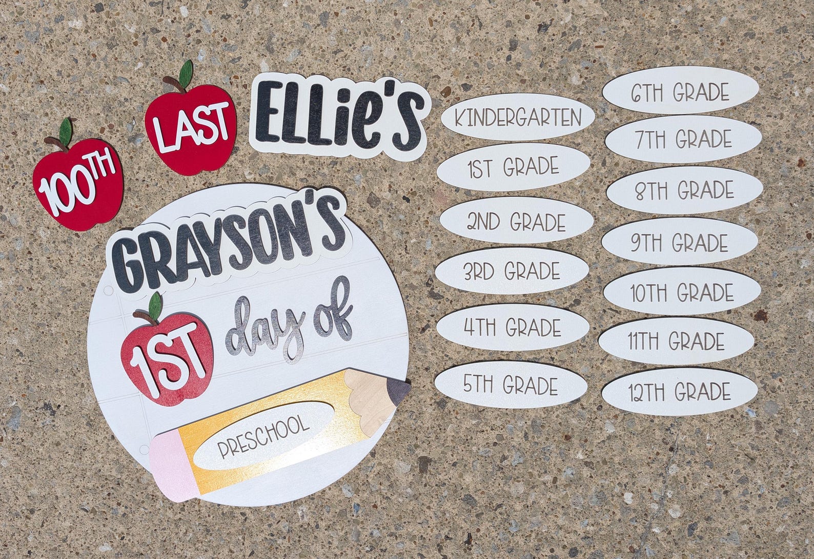 Interchangeable School Sign | First/Last/100th Day, All Grades (Personalized Name) - product image 3