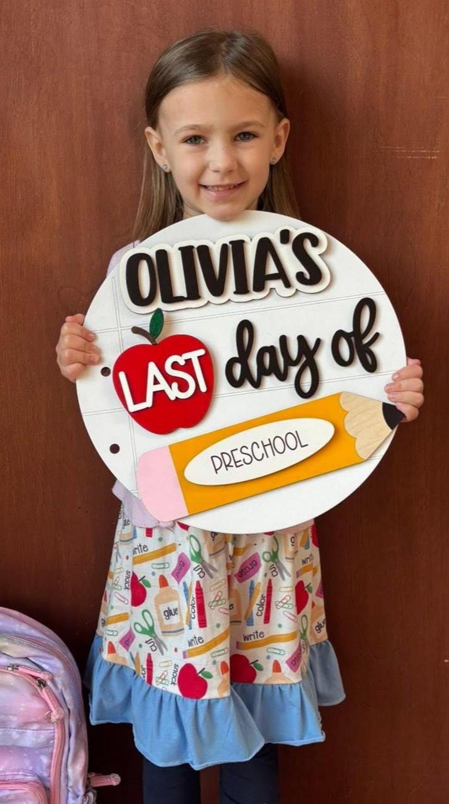 Interchangeable School Sign | First/Last/100th Day, All Grades (Personalized Name) - product image 9